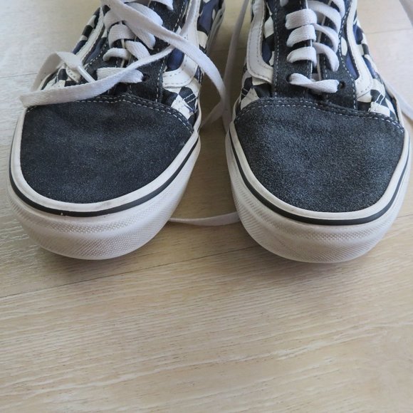 Vans Old Skool Checkerboard Dress Blues White Sneakers Low Top Shoes Mens 7.5 - Picture 9 of 13